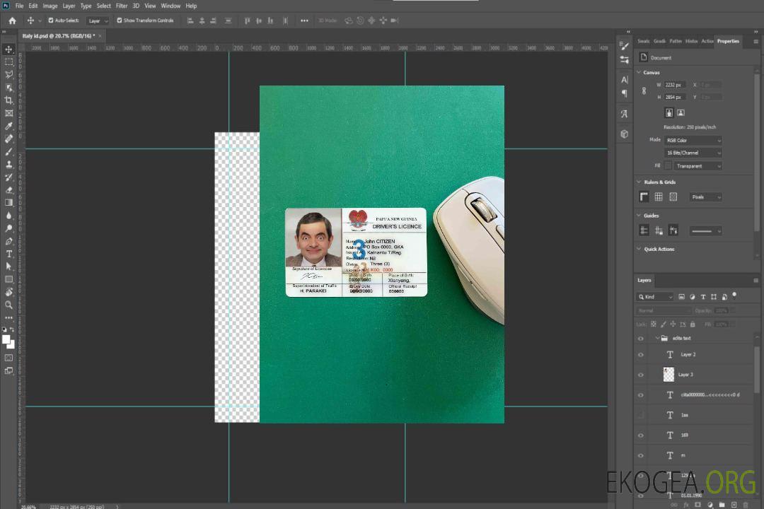 Papouasie-Nouvelle-Guinée DL photolook AVANT template